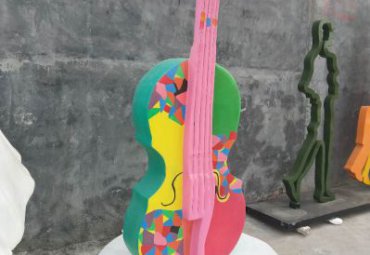 大提琴雕塑摆件-玻璃钢彩绘音乐主题元素乐器大提琴雕塑