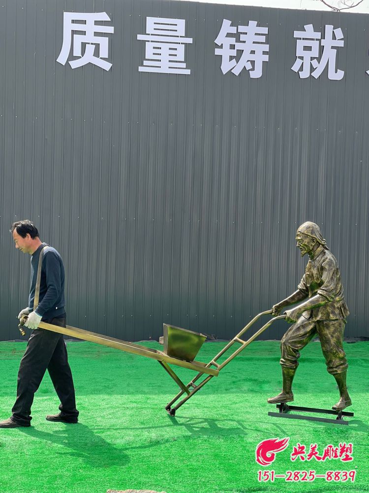 播种人物雕塑-中国农耕播种劳动人物情景雕塑图片