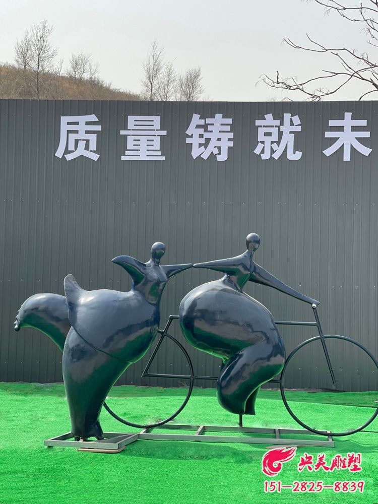 抽象骑车大胖子-玻璃钢可爱骑车运动人物雕塑图片 抽象骑车大胖子-玻璃钢可爱骑车运动人物雕塑图片