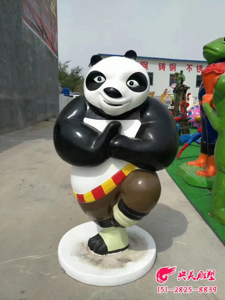 动漫熊猫雕塑-玻璃钢动漫人物功夫熊猫之熊猫图片