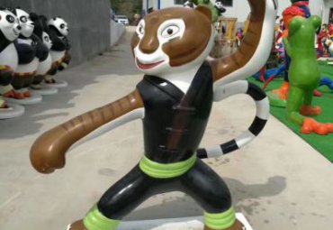 动漫猴子雕塑-玻璃钢动漫人物功夫熊猫之猴子