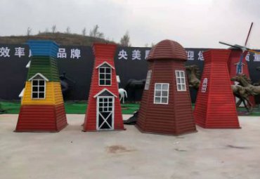 风车雕塑-玻璃钢动漫主题风车装饰景观雕塑