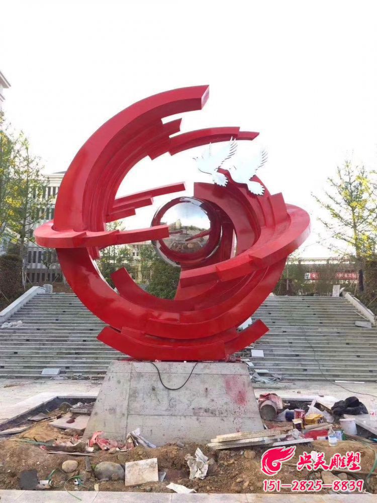 广场景观标识-不锈钢球、鸽子创意景观雕塑标识图片 广场景观标识-不锈钢球、鸽子创意景观雕塑标识图片