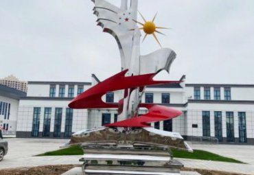 科技之星雕塑-不锈钢校园科技之星景观标志雕塑