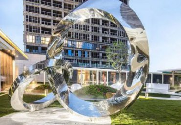 不锈钢月亮圆环-大型户外庭院广场公园水景雕塑摆件