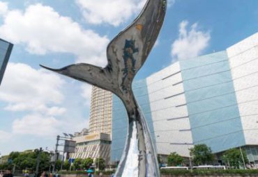 不锈钢鲸鱼尾巴雕塑-广场商业街水景大型景观雕塑