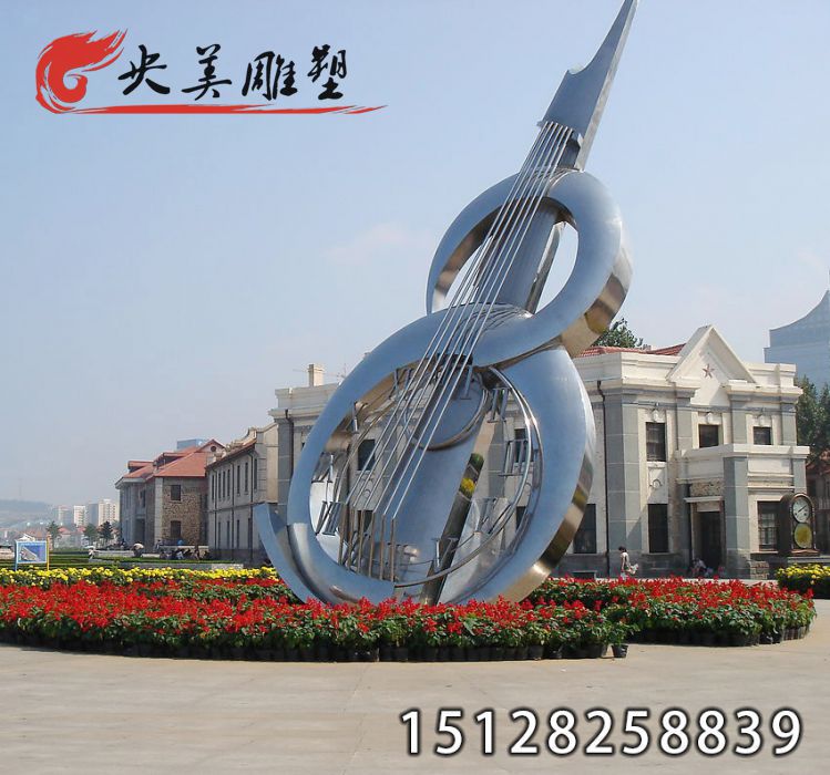 不锈钢大提琴雕塑-城市户外广场音乐学院标志性雕塑图片 不锈钢大提琴雕塑-城市户外广场音乐学院标志性雕塑图片