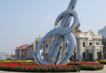 不锈钢大提琴雕塑-城市户外广场音乐学院标志性雕塑