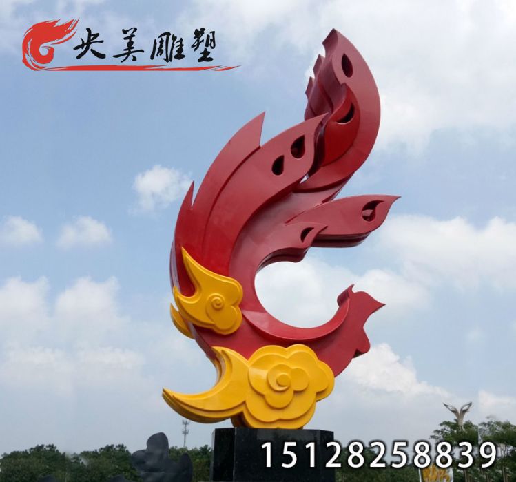 不锈钢凤凰雕塑-大型城市广场景观抽象凤凰雕塑图片 不锈钢凤凰雕塑-大型城市广场景观抽象凤凰雕塑图片