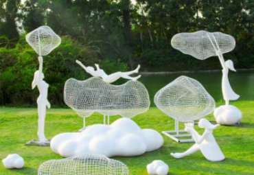 不锈钢镂空云朵雕塑-户外广场景区园林景观雕塑