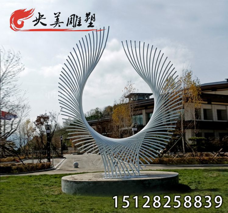抽象不锈钢凤凰雕塑,广场售楼处景观不锈钢凤尾雕塑定制图片 抽象不锈钢凤凰雕塑,广场售楼处景观不锈钢凤尾雕塑定制图片
