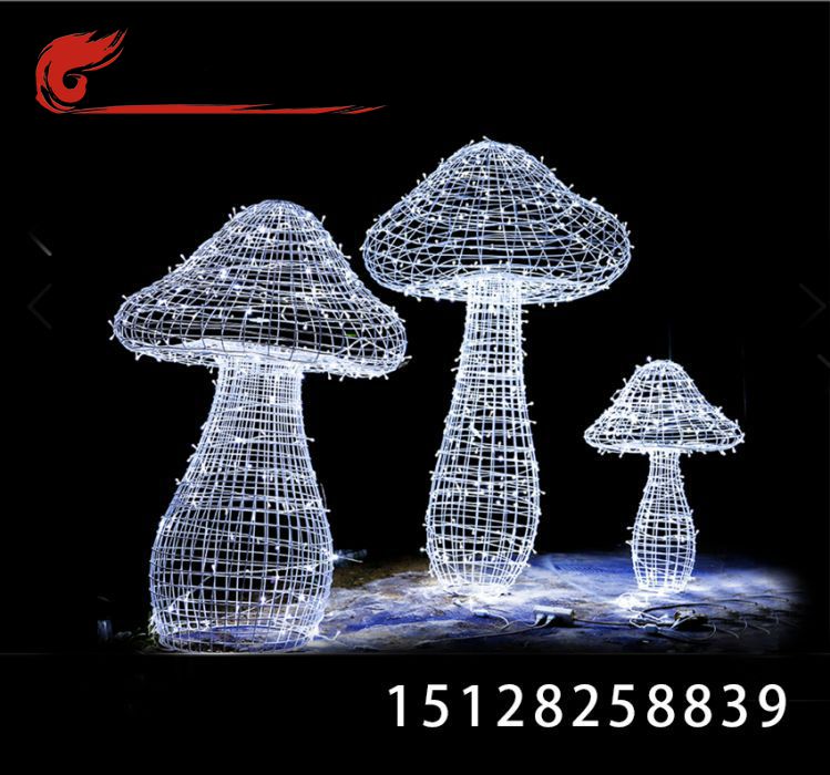 不锈钢镂空蘑菇雕塑-户外园林景区采摘园景观蘑菇雕塑图片