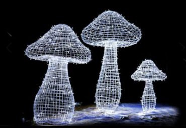 不锈钢镂空蘑菇雕塑-户外园林景区采摘园景观蘑菇雕塑
