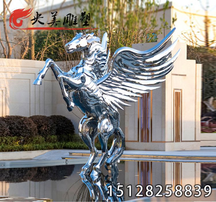 不锈钢飞马雕塑-广场景观不锈钢马图片 不锈钢飞马雕塑-广场景观不锈钢马图片
