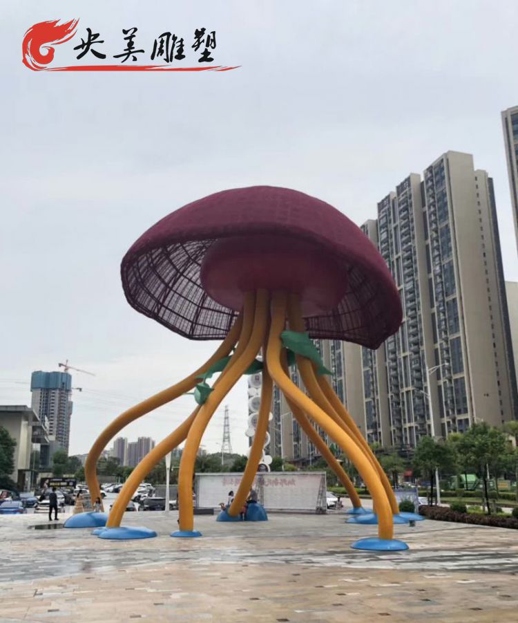 小区广场大型抽象镂空八爪鱼雕塑图片 小区广场大型抽象镂空八爪鱼雕塑图片