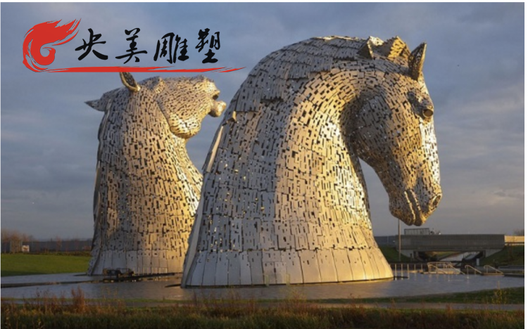 广场不锈钢镂空马头雕塑图片 广场不锈钢镂空马头雕塑图片
