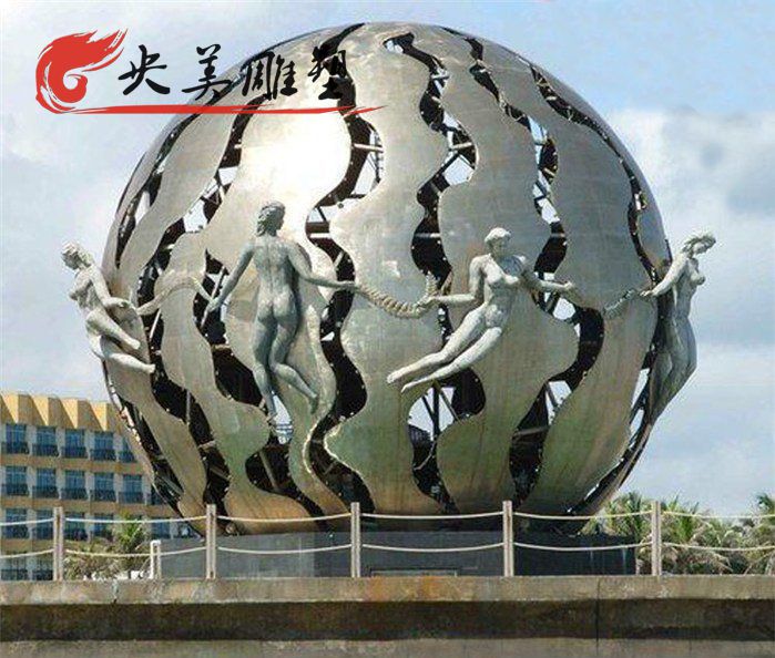 城市园林不锈钢抽象地球仪雕塑图片 城市园林不锈钢抽象地球仪雕塑图片