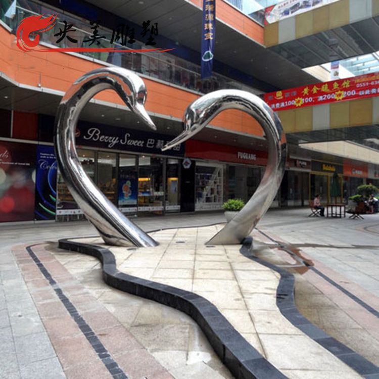 广场不锈钢镜面天鹅雕塑图片 广场不锈钢镜面天鹅雕塑图片