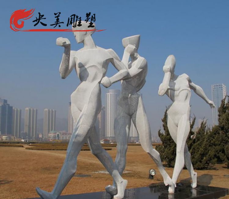公园不锈钢抽象竞走人物雕塑图片 公园不锈钢抽象竞走人物雕塑图片