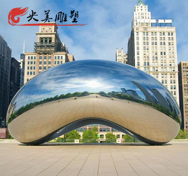 不锈钢镜面城市抽象拱门雕塑图片 不锈钢镜面城市抽象拱门雕塑图片