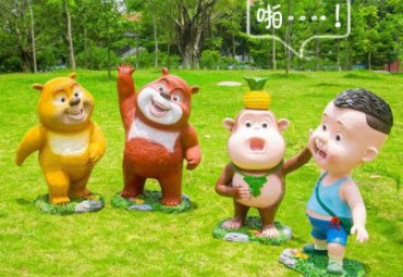 广场玻璃钢卡通动漫人物雕塑