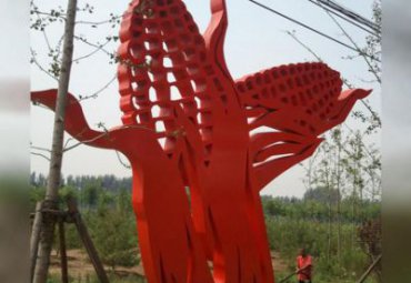 园林摆放不锈钢镂空抽象玉米雕塑