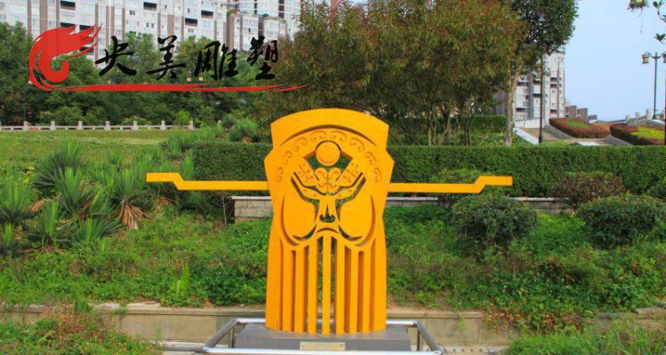 公园不锈钢镂空脸谱雕塑图片 公园不锈钢镂空脸谱雕塑图片