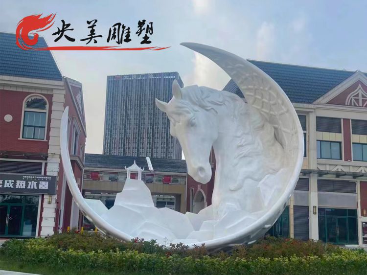 广场玻璃钢抽象天马雕塑图片 广场玻璃钢抽象天马雕塑图片
