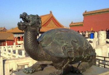 景点户外摆放青铜大型龙龟雕塑