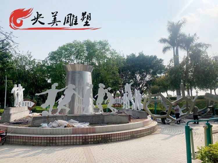 公园不锈钢运动抽象剪影人物雕塑图片 公园不锈钢运动抽象剪影人物雕塑图片