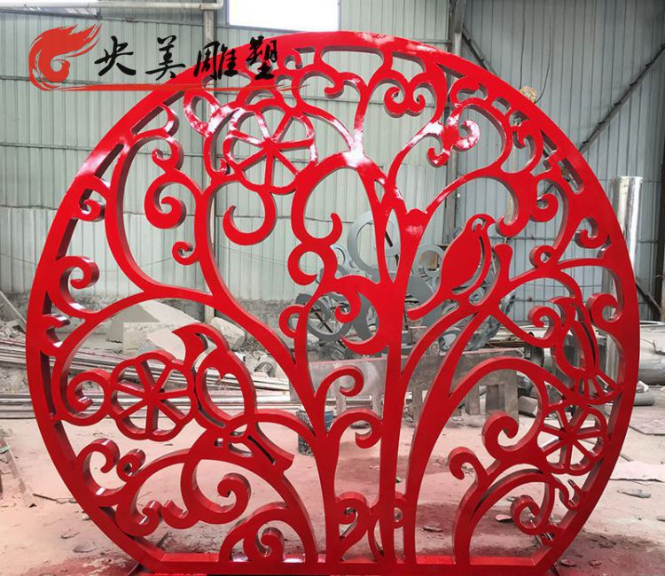 公园摆放不锈钢镂空剪影窗花雕塑图片 公园摆放不锈钢镂空剪影窗花雕塑图片