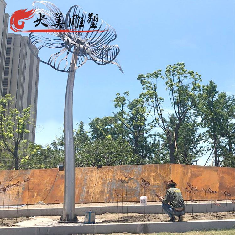 小区摆放不锈钢花树亮化景观雕塑图片 小区摆放不锈钢花树亮化景观雕塑图片