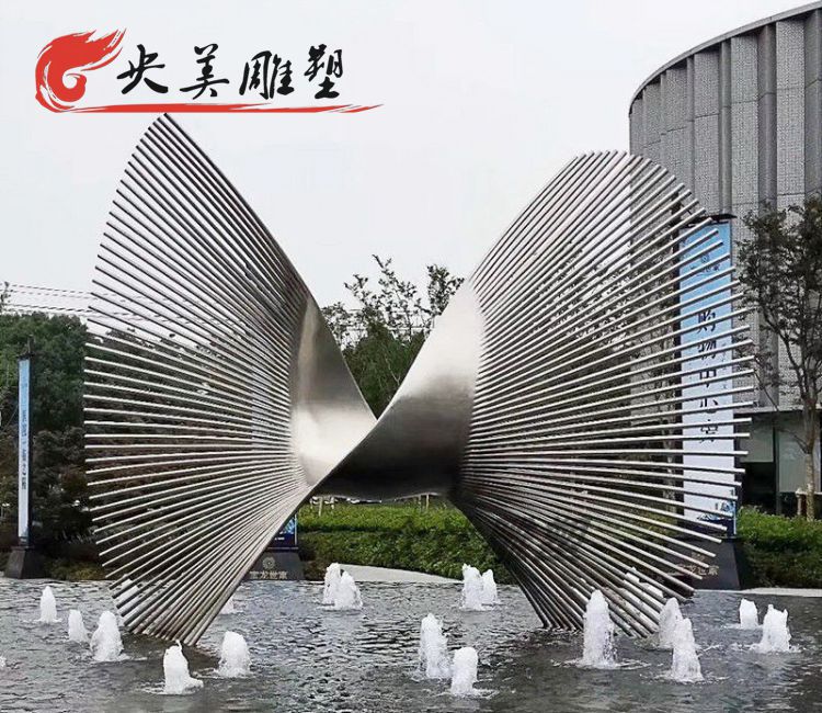 广场不锈钢抽象旋转景观雕塑图片 广场不锈钢抽象旋转景观雕塑图片