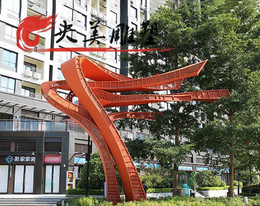 广场不锈钢抽象造型景观雕塑图片 广场不锈钢抽象造型景观雕塑图片