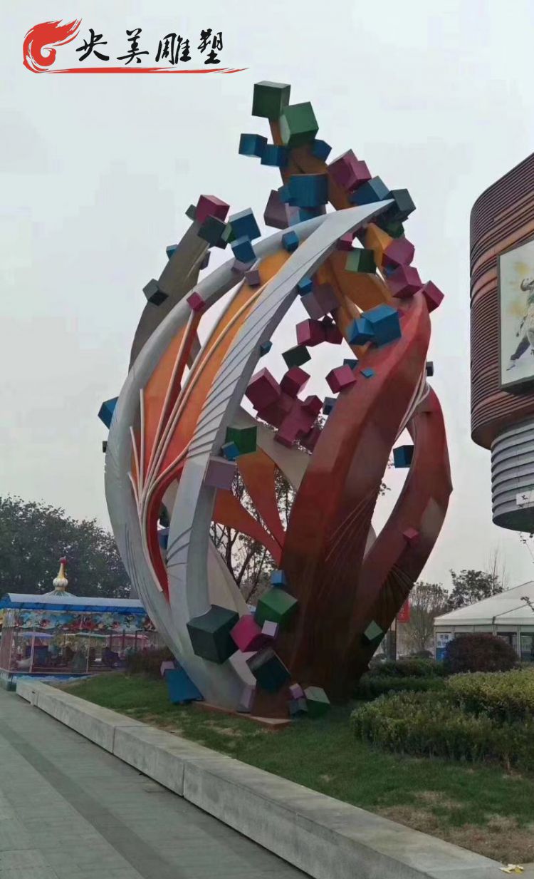 广场摆放不锈钢抽象艺术景观雕塑图片 广场摆放不锈钢抽象艺术景观雕塑图片