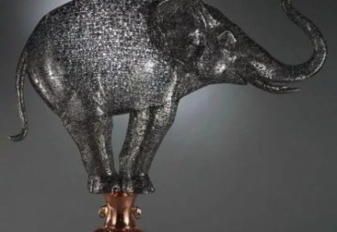 不锈钢创意镂空大象雕塑