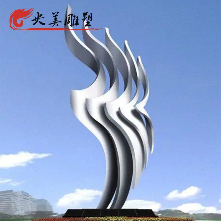 不锈钢抽象大雁景观动物雕塑图片