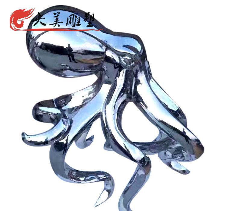 不锈钢镜面抽象海洋动物景观章鱼图片 不锈钢镜面抽象海洋动物景观章鱼图片