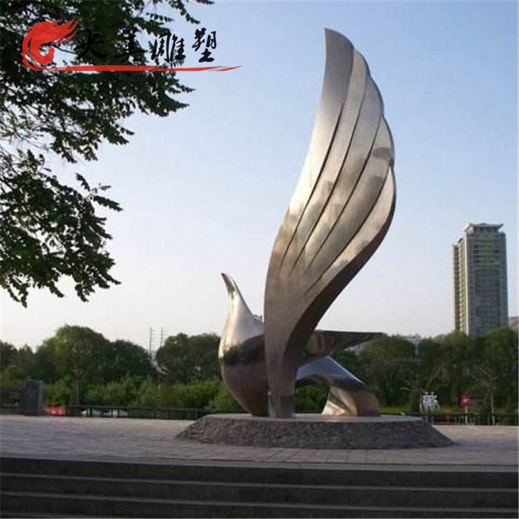 大型不锈钢抽象鸽子广场景观雕塑图片 大型不锈钢抽象鸽子广场景观雕塑图片