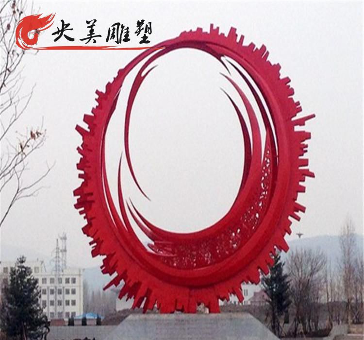 广场创意不锈钢城市倒影圆环景观雕塑图片 广场创意不锈钢城市倒影圆环景观雕塑图片