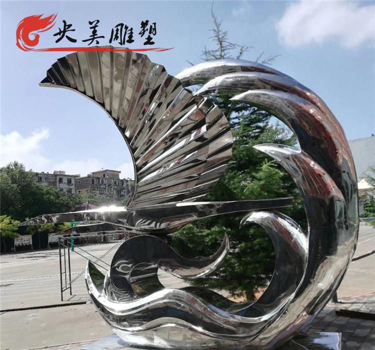 不锈钢创意翅膀景观雕塑公园广场摆件图片