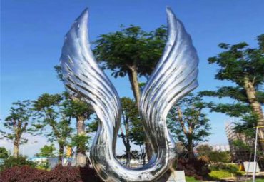 园林绿地摆放不锈钢翅膀景观雕塑