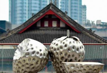 户外不锈钢创意景观草莓装饰摆件