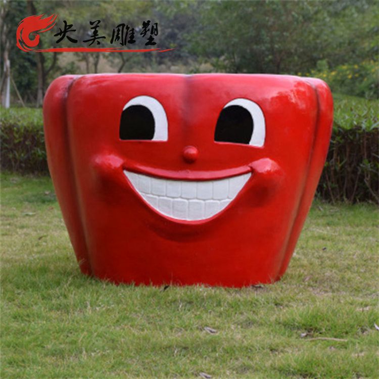 园林户外搞怪表情玻璃钢卡通座椅景观图片