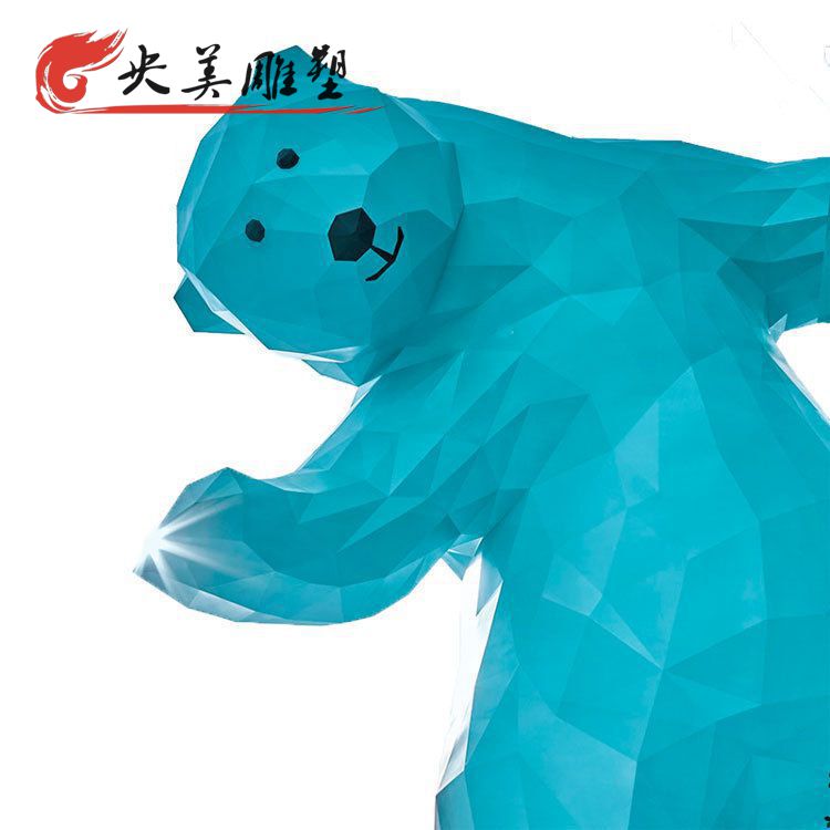 商场大型玻璃钢抽象熊雕塑图片 商场大型玻璃钢抽象熊雕塑图片