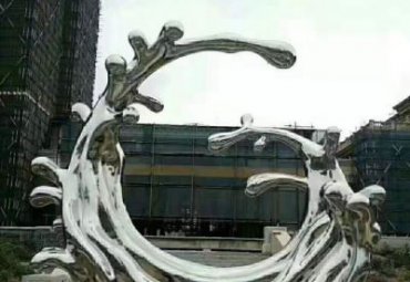 不锈钢创意镜面海浪浪花雕塑