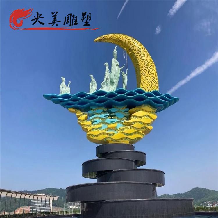“天上人间”不锈钢月亮、仙子景观雕塑图片 “天上人间”不锈钢月亮、仙子景观雕塑图片