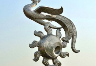 广场不锈钢抽象凤凰景观雕塑
