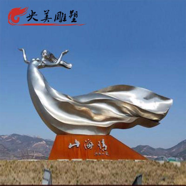 景点广场摆放大型不锈钢抽象美女雕像图片 景点广场摆放大型不锈钢抽象美女雕像图片