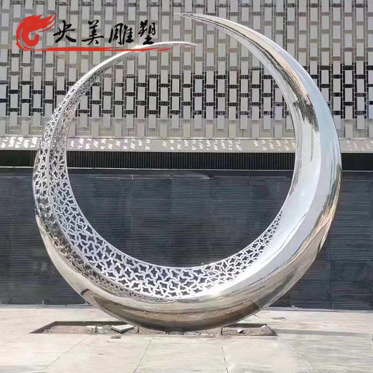 不锈钢镂空创意月亮景观雕塑小区园林雕塑图片 不锈钢镂空创意月亮景观雕塑小区园林雕塑图片